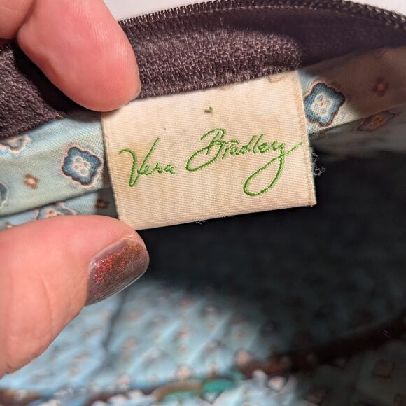 Vtg Y2K Vera Bradley Java Brown Blue Floral Hipster Sling Quilted Shoulder Bag - Picture 5 of 5